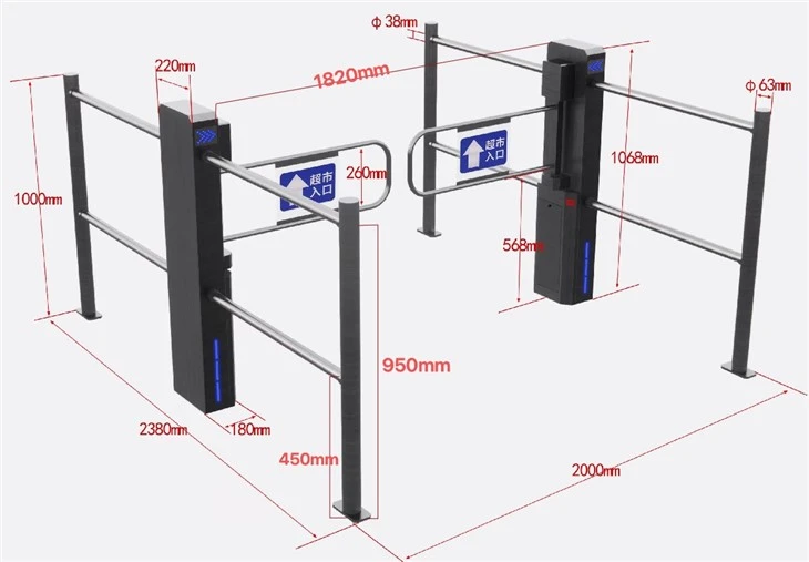 Porta di sicurezza per cancello ad alto livello in acrilico